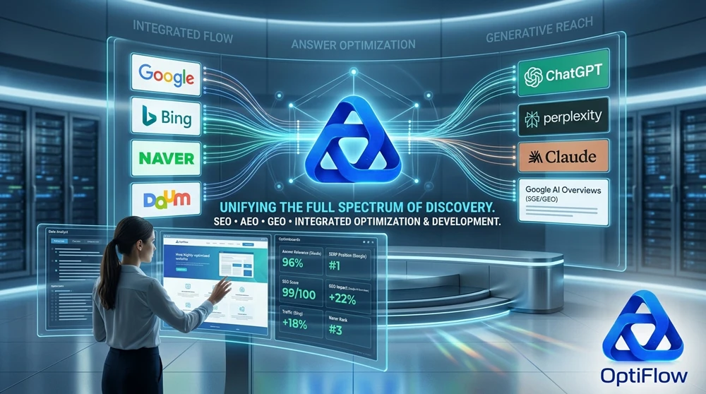 옵티플로우 CMS — AI 검색 최적화 올인원 CMS | AEO·SEO·GEO
